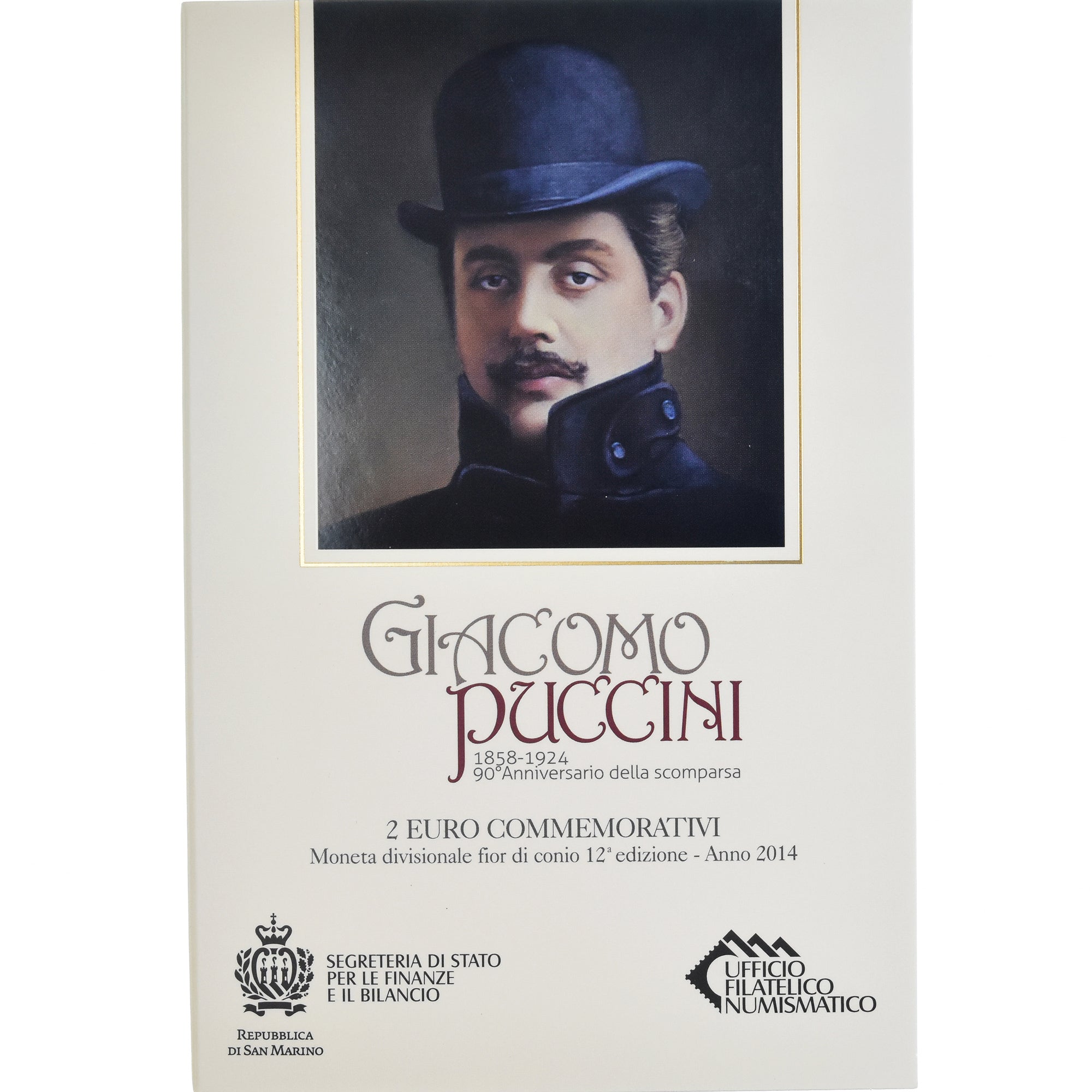 San Marino, 
  
  2 eura, 
  
  Giacomo Puccini