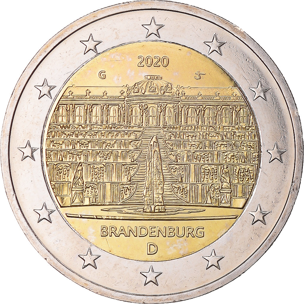 NĚMECKO - FEDERÁLNÍ REPUBLIKA, 
  
  2 eura, 
  
  Braniborsko