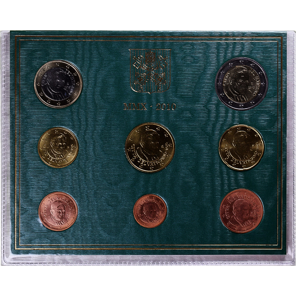 Vatikán, 
  
  1 cent až 2 eura, 
  
  2010