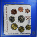 Itálie, 
  
  1 cent až 2 eura, 
  
  2002