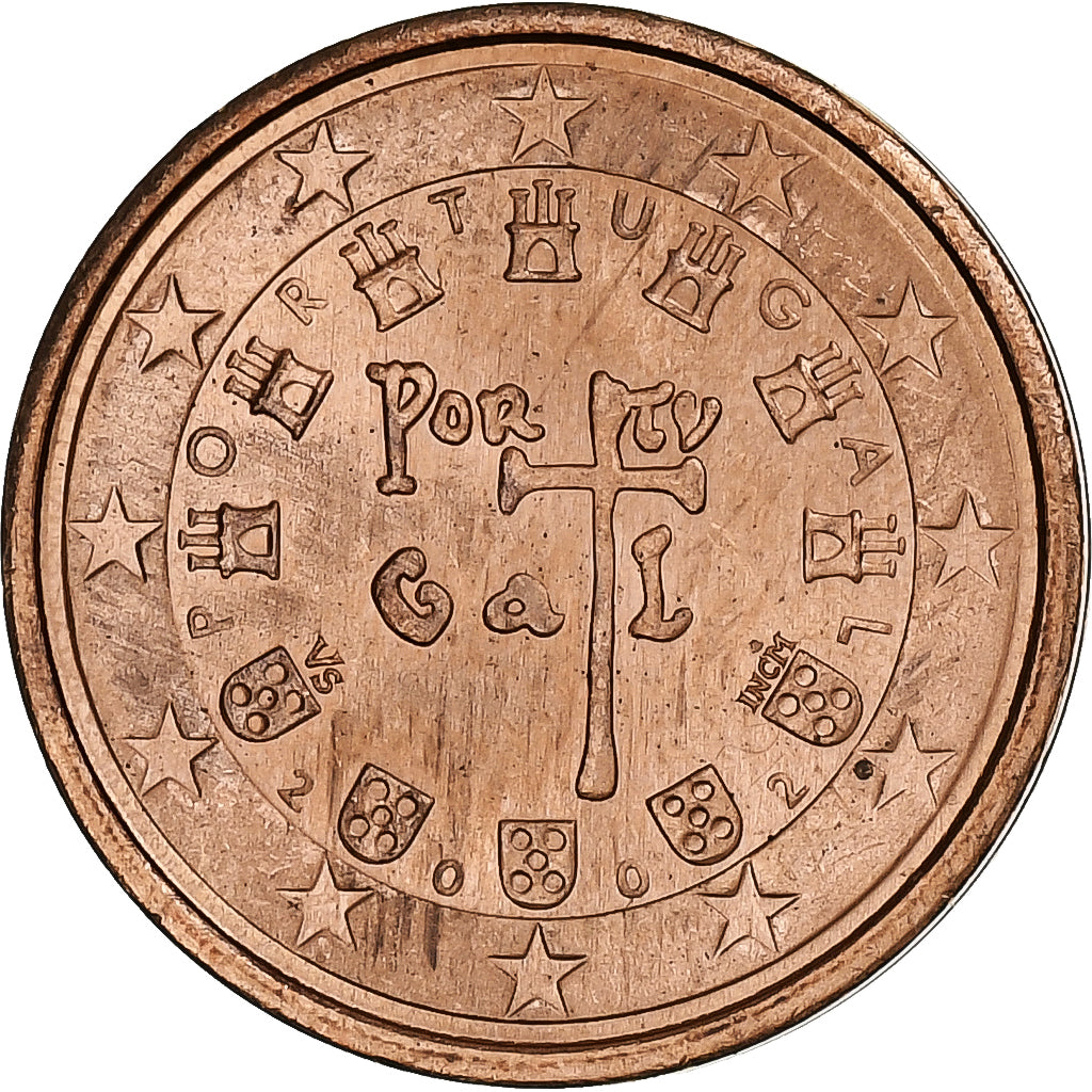 Portugalsko, 
  
  2 euro centy, 
  
  2002
