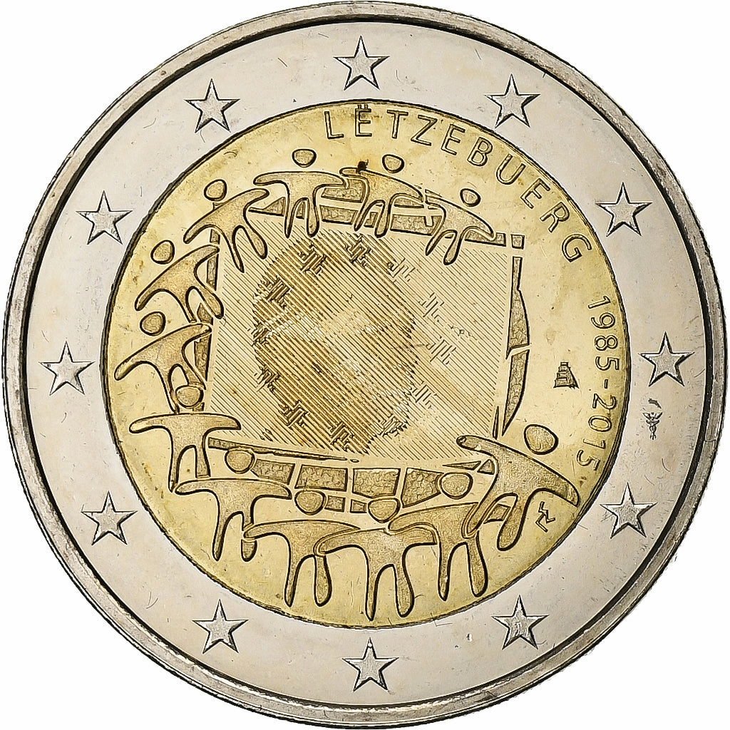 Lucembursko, 
  
  2 eura, 
  
  Drapeau européen