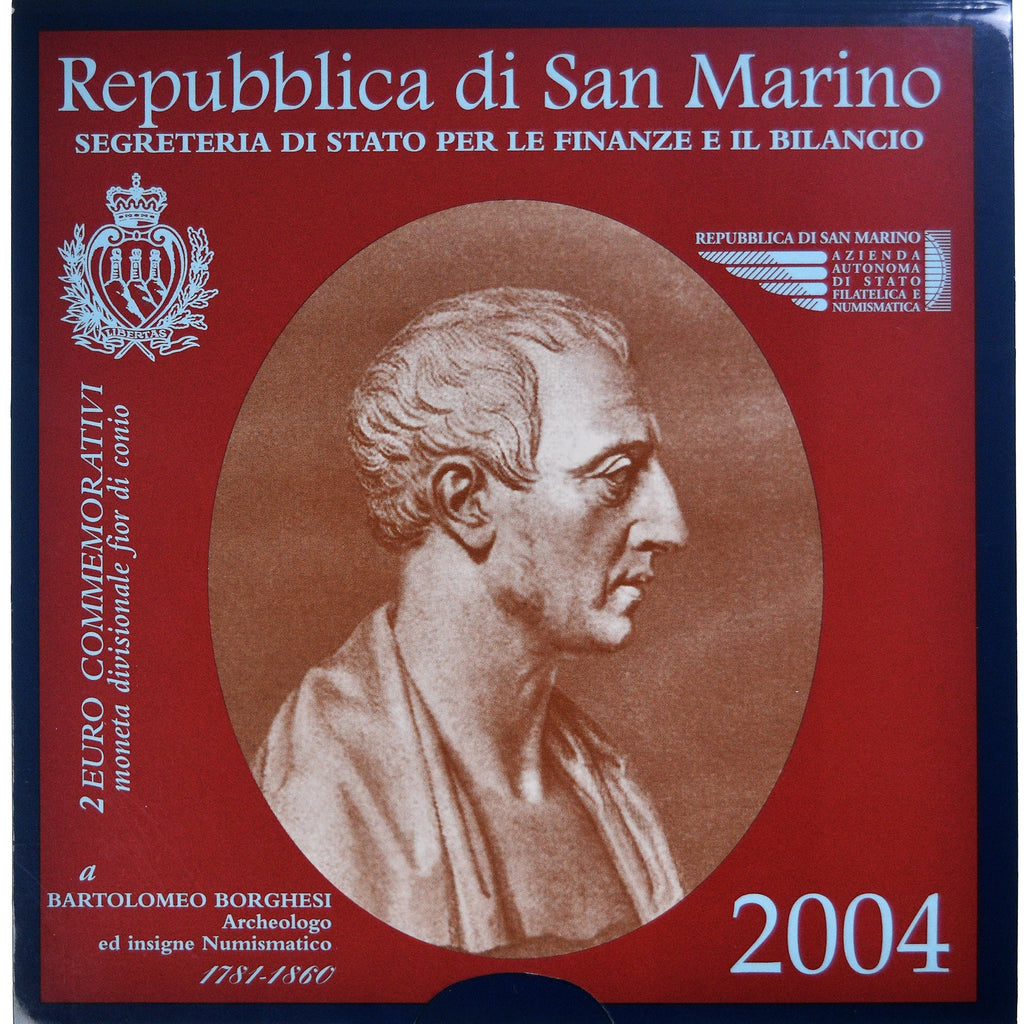 San Marino, 
  
  2 eura, 
  
  Bartolomeo Borghesi