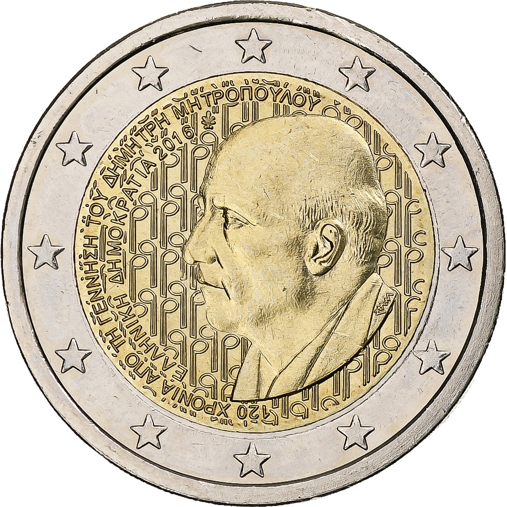Řecko, 
  
  2 eura, 
  
  Dmitrij Mitropoulos