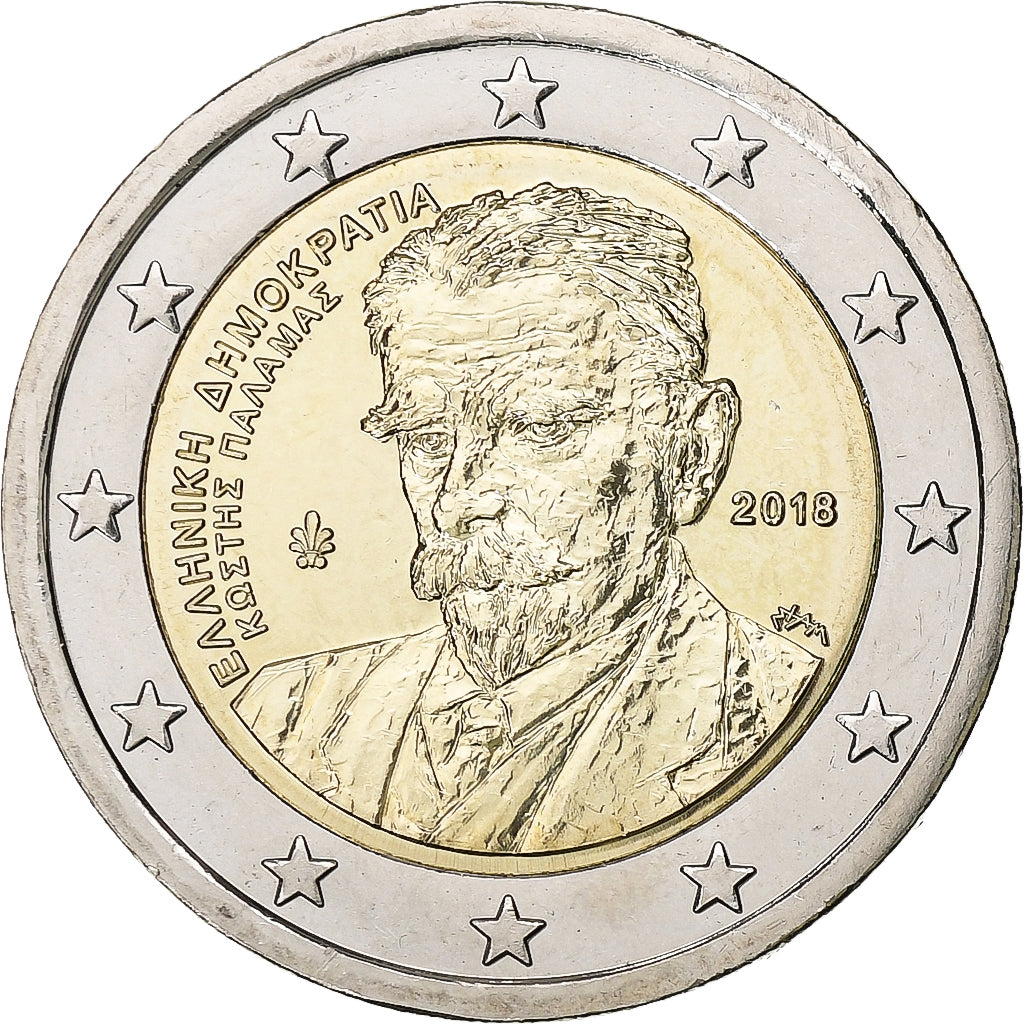 Řecko, 
  
  2 eura, 
  
  2018