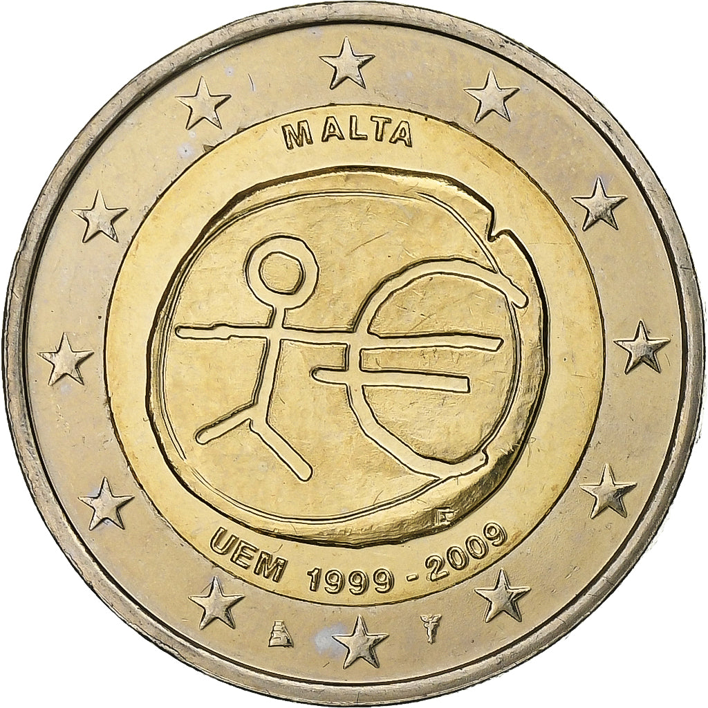 Malta, 
  
  2 eura, 
  
  Evropská měnová unie