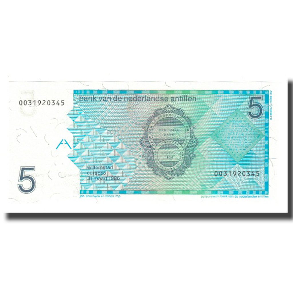 Bankovka, 
  
  Nizozemské Antily, 
  
  5 zlatých