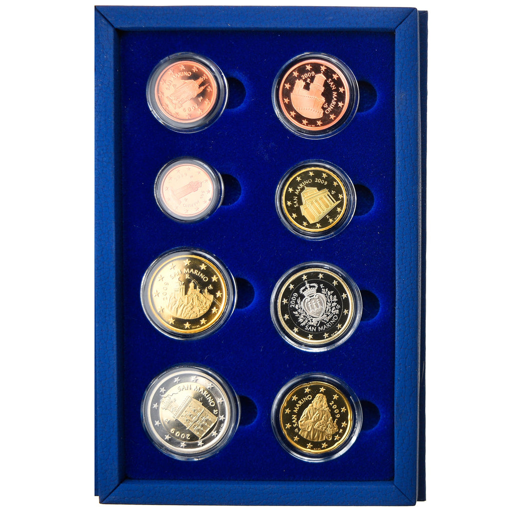 San Marino, 
  
  1 cent až 2 eura, 
  
  2009